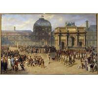 ARTXLXXBN Famous Print Painting Colorful Art Print a Day of Review Under the Empire Painting by Louis Hippolyte Bellange Canvas Art Decorations for Home Decor 60x90cm