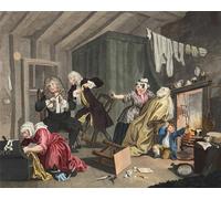 ARTXLXXBN Famous Print Painting Colorful Art Print a Harlot's Progress Plate V by William Hogarth Canvas Art Decorations for Home Decor 60x90cm