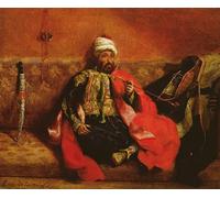 ARTXLXXBN Famous Print Painting Colorful Art Print a Turk Smoking Sitting on a Sofa by Ferdinandeugene Delacroix Canvas Art Decorations for Home Decor 60x90cm