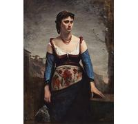 ARTXLXXBN Famous Print Painting Colorful Art Print Agostina by Jean Baptiste Camille Corot Canvas Art Decorations for Home Decor 60x90cm