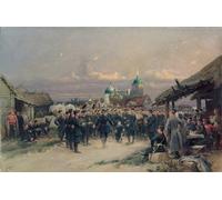 ARTXLXXBN Famous Print Painting Colorful Art Print Chorus of the Fourth Infantry Battalion At Tsarskoe Selo by Jean Baptiste Edouard Detaille Canvas Art Decorations for Home Decor 60x90cm