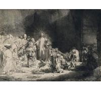 ARTXLXXBN Famous Print Painting Colorful Art Print Christ with the sick around him, Receiving little children the hundred guilder print by Rembrandt van Rijn for Home Decor 60x90cm