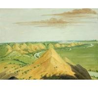 ARTXLXXBN Famous Print Painting Colorful Art Print Clay Bluffs Twenty Miles Above the Mandans by George Catlin Canvas Art Decorations for Home Decor 60x90cm