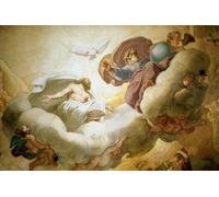 ARTXLXXBN Famous Print Painting Colorful Art Print Detail of the Painting of the Interior of the Dome Depicting the Holy by Pierre Mignard Canvas Art Decorations for Home Decor 60x90cm