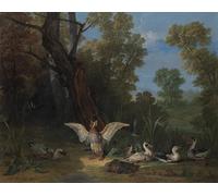 ARTXLXXBN Famous Print Painting Colorful Art Print Ducks Resting in Sunshine by Jean Baptiste Oudry Canvas Art Decorations for Home Decor 60x90cm