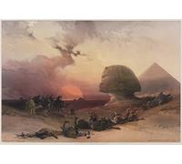 ARTXLXXBN Famous Print Painting Colorful Art Print Egypt and Nubia Volume Iii Approach of the Simoon-desert At Gizeh by Louis Haghe Canvas Art Decorations for Home Decor 60x90cm