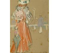 ARTXLXXBN Famous Print Painting Colorful Art Print Female Figure in Red by Ramon Casas I Carbo Canvas Art Decorations for Home Decor 60x90cm