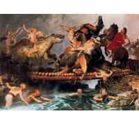 ARTXLXXBN Famous Print Painting Colorful Art Print Fighting on a Bridge by Arnold Bocklin Canvas Art Decorations for Home Decor 60x90cm