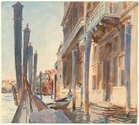 ARTXLXXBN Famous Print Painting Colorful Art Print Gondola Moorings on the Grand Canal by John Singer Sargent Canvas Art Decorations for Home Decor 60x90cm