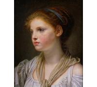 ARTXLXXBN Famous Print Painting Colorful Art Print Irl with Aribbon by Jean Baptiste Greuze Canvas Art Decorations for Home Decor 60x90cm
