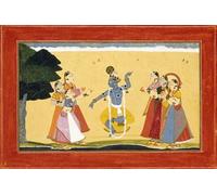 ARTXLXXBN Famous Print Painting Colorful Art Print Krishna Dancing Before the Cowgirls As They Clap Their Hands by Famous Artist Canvas Art Decorations for Home Decor 60x90cm