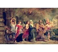 ARTXLXXBN Famous Print Painting Colorful Art Print Lot's Family Leaving Sodom by Peter Paul Rubens Canvas Art Decorations for Home Decor 60x90cm