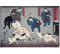 ARTXLXXBN Famous Print Painting Colorful Art Print Moral Teaching for Shopboys Giving Good and Bad Examples of Behaviour by Utagawa Kuniyoshi Canvas Art Decorations for Home Decor 60x90cm