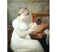 ARTXLXXBN Famous Print Painting Colorful Art Print Portrait of the Poet Engel Christine Westphalen by Johann Heinrich Wilhelm Tischbein Canvas Art Decorations for Home Decor 60x90cm