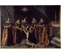 ARTXLXXBN Famous Print Painting Colorful Art Print Reception of Henri D'orleans of Longueville in the Order of the Holy Spirit by Philippe De Champaigne Canvas Art Decorations for Home Decor 60x90cm