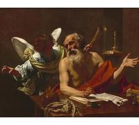 ARTXLXXBN Famous Print Painting Colorful Art Print Saint and the Angel by Simon Vouet Canvas Art Decorations for Home Decor 60x90cm