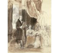 ARTXLXXBN Famous Print Painting Colorful Art Print Sir Robert Peel Reading to Queen by David Wilkie Canvas Art Decorations for Home Decor 60x90cm
