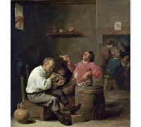 ARTXLXXBN Famous Print Painting Colorful Art Print Smokers in an Interior by David the Younger Teniers Canvas Art Decorations for Home Decor 60x90cm