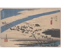 ARTXLXXBN Famous Print Painting Colorful Art Print Suruga Bank of the Oi River by Utagawa Hiroshige Canvas Art Decorations for Home Decor 60x90cm