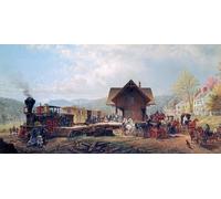 ARTXLXXBN Famous Print Painting Colorful Art Print the Accommodation by Edward Lamson Henry Canvas Art Decorations for Home Decor 60x90cm