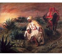 ARTXLXXBN Famous Print Painting Colorful Art Print the Arab At the Tomb by Ferdinandeugene Delacroix Canvas Art Decorations for Home Decor 60x90cm