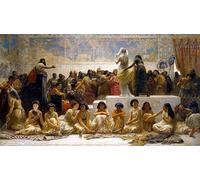 ARTXLXXBN Famous Print Painting Colorful Art Print the Babylonian Marriage Market by Edwin Longsden Long Canvas Art Decorations for Home Decor 60x90cm