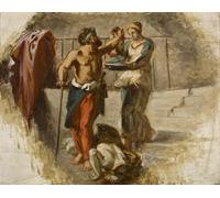 ARTXLXXBN Famous Print Painting Colorful Art Print the Beheading of St John the Baptist by Ferdinandeugene Delacroix Canvas Art Decorations for Home Decor 60x90cm