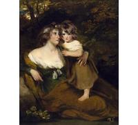 ARTXLXXBN Famous Print Painting Colorful Art Print the Countess of Darnley and Her Daughter Lady Elizabeth Bligh by Hoppner Canvas Art Decorations for Home Decor 60x90cm