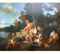 ARTXLXXBN Famous Print Painting Colorful Art Print the Education of Bacchus by Jean François De Troy Canvas Art Decorations for Home Decor 60x90cm