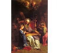 ARTXLXXBN Famous Print Painting Colorful Art Print the Education of the Virgin by Jean-baptiste Jouvenet Canvas Art Decorations for Home Decor 60x90cm