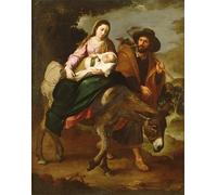 ARTXLXXBN Famous Print Painting Colorful Art Print the Flight Into Egypt by Bartolomé Esteban Murillo Canvas Art Decorations for Home Decor 60x90cm