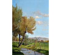 ARTXLXXBN Famous Print Painting Colorful Art Print the Large Willow by Paul Camille Guigou Canvas Art Decorations for Home Decor 60x90cm
