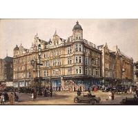 ARTXLXXBN Famous Print Painting Colorful Art Print the Old Building Bourne and Hollingsworth Oxford Street by Charles Edward Canvas Art Decorations for Home Decor 60x90cm