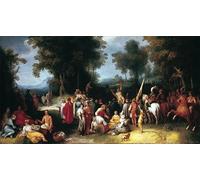 ARTXLXXBN Famous Print Painting Colorful Art Print the Preaching of Saint the Baptist by Cornelis Cornelisz Van Haarlem Canvas Art Decorations for Home Decor 60x90cm