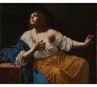 ARTXLXXBN Famous Print Painting Colorful Art Print the Repentant Mary Magdalene by Artemisia Gentileschi Canvas Art Decorations for Home Decor 60x90cm