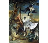 ARTXLXXBN Famous Print Painting Colorful Art Print the Return of the Hunt a Hunting Dog Guarding Dead Game by Jean Baptiste Oudry Canvas Art Decorations for Home Decor 60x90cm