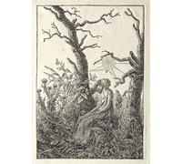 ARTXLXXBN Famous Print Painting Colorful Art Print The woman with the spider web between bare trees by Caspar David Friedrich Canvas Art Decorations for Home Decor 60x90cm