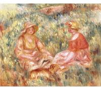 ARTXLXXBN Famous Print Painting Colorful Art Print Two Women in the Grass by Pierre Auguste Renoir Canvas Art Decorations for Home Decor 60x90cm