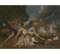 ARTXLXXBN Famous Print Painting Colorful Art Print Venus and Adonis by Nicolas Poussin Canvas Art Decorations for Home Decor 60x90cm