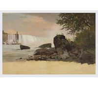 ARTXLXXBN Famous Print Painting Colorful Art Print View of the Canadian Falls and Goat Island by Frederic Edwin Church Canvas Art Decorations for Home Decor 60x90cm