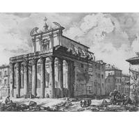 ARTXLXXBN Famous Print Painting Colorful Art Print View of the Temple of Antoninus and Faustina From the 'views of Series by Battista Piranesi Canvas Art Decorations for Home Decor 60x90cm