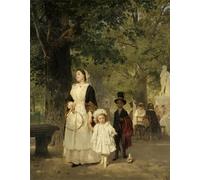 ARTXLXXBN Famous Print Painting Colorful Art Print Walk in the Tuileries Garden Ludwig Knaus Canvas Art Decorations for Home Decor 60x90cm