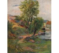 ARTXLXXBN Famous Print Painting Colorful Art Print Willow by the Aven by Paul Gauguin Canvas Art Decorations for Home Decor 60x90cm