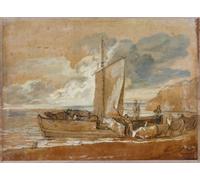 ARTXLXXBN Famous Prints Artwork Pictures Poster Painting Art a Cattle Ferry by Gainsborough Artwork Landscape Pictures for Home Decor 60x90cm