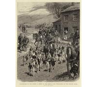 ARTXLXXBN Famous Prints Artwork Pictures Poster Painting Art a Meet of the North Tyne Animal Hounds on the Border Hillsese by John Charlton Artwork Landscape Pictures for Home Decor 60x90cm