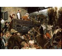 ARTXLXXBN Famous Prints Artwork Pictures Poster Painting Art A Travelling Circus Cameleers in Partenkirchen by Adolph Menzel Artwork Landscape Pictures for Home Decor 60x90cm