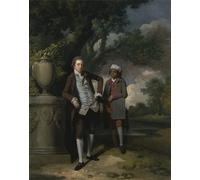 ARTXLXXBN Famous Prints Artwork Pictures Poster Painting Art a Young Man with His Indian Servant Holding a Portfolio by Mortimer Artwork Landscape Pictures for Home Decor 60x90cm