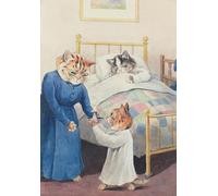 ARTXLXXBN Famous Prints Artwork Pictures Poster Painting Art Bedtime by Louis Wain Artwork Landscape Pictures for Home Decor 60x90cm
