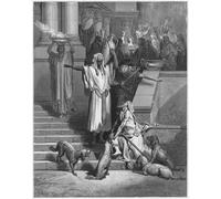 ARTXLXXBN Famous Prints Artwork Pictures Poster Painting Art Bible Lazarus At the Rich Mans Door by Gustave Dore Artwork Landscape Pictures for Home Decor 60x90cm