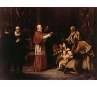 ARTXLXXBN Famous Prints Artwork Pictures Poster Painting Art Blessed Juan De Ribera in the Expulsion of the Moriscos by Francisco Domingo Marqués Artwork Landscape Pictures for Home Decor 60x90cm